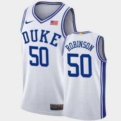 Duke Blue Devils Justin Robinson White Authentic Men'S Jersey