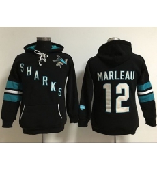 San Jose Sharks 12 Patrick Marleaui Black Women Old Time Heidi Hoodie NHL Hoodie