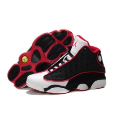 Air Jordan 13 Shoes 2013 Mens Grade AAA Grain Leather Black White Red