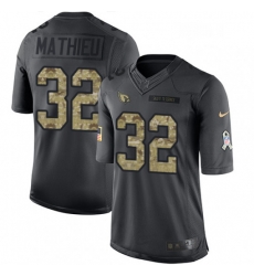 Men Nike Arizona Cardinals 32 Tyrann Mathieu Limited Black 2016 Salute to Service NFL Jersey