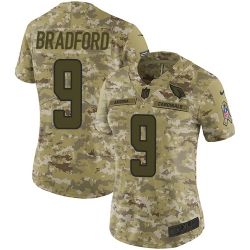 Nike Cardinals #9 Sam Bradford Camo Women Stitched NFL Limited 2018 Salute to Service Jersey