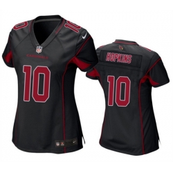 Women Arizona Cardinals 10 DeAndre Hopkins Black Color Rush Stitched Jersey