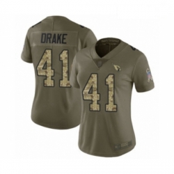 Women's Arizona Cardinals #41 Kenyan Drake Limited Olive Camo 2017 Salute to Service Football Jersey