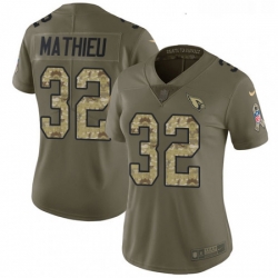 Womens Nike Arizona Cardinals 32 Tyrann Mathieu Limited OliveCamo 2017 Salute to Service NFL Jersey