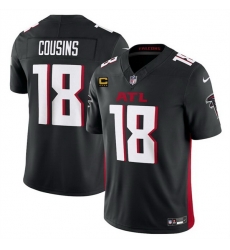 Men Atlanta Falcons 18 Kirk Cousins Black 2024 F U S E With 4 Star C Patch Vapor Untouchable Limited Stitched Football Jersey