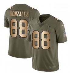 Men Nike Atlanta Falcons 88 Tony Gonzalez Limited OliveGold 2017 Salute to Service NFL Jersey