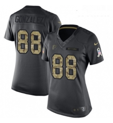 Womens Nike Atlanta Falcons 88 Tony Gonzalez Limited Black 2016 Salute to Service NFL Jersey