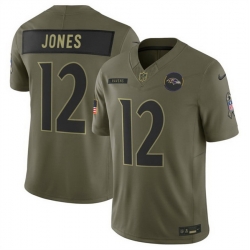 Men Baltimore Ravens 12 Jacoby Jones Olive 2025 F U S E  Salute to Service Limited Football Jersey Men Baltimore Ravens 12 Jacoby Jones Olive 2025 F U S E  Salute to Service Limited Football Jersey