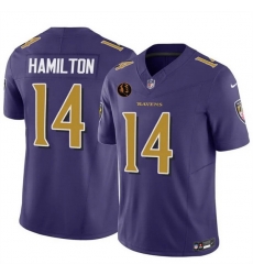Men Baltimore Ravens 14 Kyle Hamilton Purple 2025 F U S E With John Madden Patch Limited Football Jersey Men Baltimore Ravens 14 Kyle Hamilton Purple 2025 F U S E With John Madden Patch Limited Football Jersey