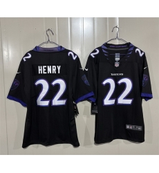 Men Baltimore Ravens 22 Derrick Henry Black 2026 Alternate Vapor Stitched Limited Football Jersey Men Baltimore Ravens 22 Derrick Henry Black 2026 Alternate Vapor Stitched Limited Football Jersey