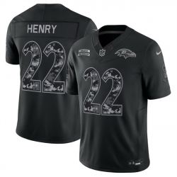 Men Baltimore Ravens  22 Derrick Henry Black F U S E  2026 Salute to Service Limited Stitched Football Jersey