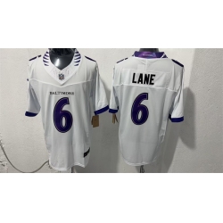 Men Baltimore Ravens  6 Ja Kobi Lane White 2026 F U S E  Vapor Stitched Limited Football Jersey