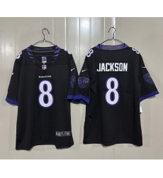 Men Baltimore Ravens 8 Lamar Jackson Black 2026 Alternate Vapor Stitched Limited Football Jersey Men Baltimore Ravens 8 Lamar Jackson Black 2026 Alternate Vapor Stitched Limited Football Jersey