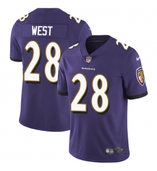 Nike Ravens #28 Terrance West Purple Team Color Mens Stitched NFL Vapor Untouchable Limited Jersey