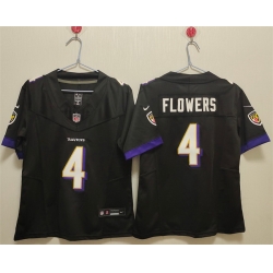 Women Baltimore Ravens 4 Zay Flowers Black Vapor Football Jersey  Women Baltimore Ravens 4 Zay Flowers Black Vapor Football Jersey