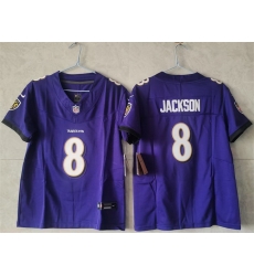 Women Baltimore Ravens 8 Lamar Jackson Purple Vapor Football Jersey  Women Baltimore Ravens 8 Lamar Jackson Purple Vapor Football Jersey