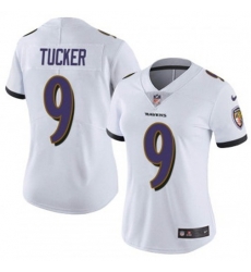 Women Baltimore Ravens 9 Justin Tucker White 2023 F U S E Vapor Jersey