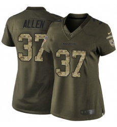 Women Javorius Allen Baltimore Ravens Limited Green Salute to Service Jersey