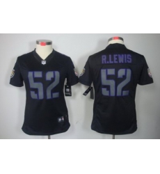 Women Nike Baltimore Ravens 52# R.Lewis Black Jerseys[Impact Limited]