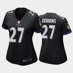 women j.k. dobbins baltimore ravens black game jersey 