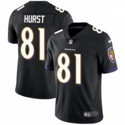 Youth Nike Baltimore Ravens 81 Hayden Hurst Black Alternate Vapor Untouchable Limited Player NFL Jersey