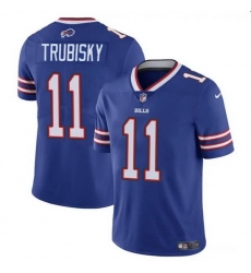 Men Buffalo Bills 11 Mitch Trubisky Blue Vapor Untouchable Limited Stitched Football Jersey