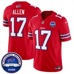 Men Buffalo Bills  17 Josh Allen Red F U S E  2026 Inaugural Season at Highmark Stadium Stitched Football Jersey