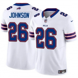 Men Buffalo Bills 26 Ty Johnson White 2024 F U S E Vapor Untouchable Limited Stitched Football Jersey