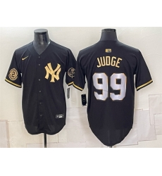 Men New York Yankees 99 Aaron Judge Black Gold With Patch Limited Stitched Baseball Jersey Men New York Yankees 99 Aaron Judge Black Gold With Patch Limited Stitched Baseball Jersey