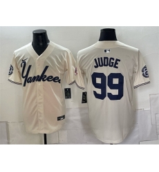 Men New York Yankees  99 Aaron Judge Cream Limited Stitched Baseball Jersey