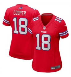 Women Buffalo Bills 18 Amari Cooper Red Stitched Football Jersey