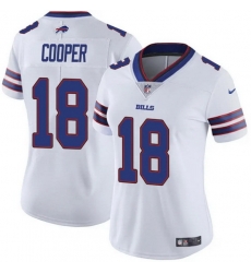 Women Buffalo Bills 18 Amari Cooper White Vapor Stitched Football Jersey