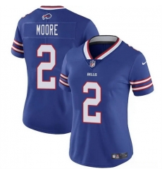 Women Buffalo Bills  2 D J  Moore Blue Vapor Stitched Football Jersey