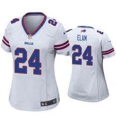 Women Buffalo Bills 24 Kaiir Elam White Stitched Football Jerse