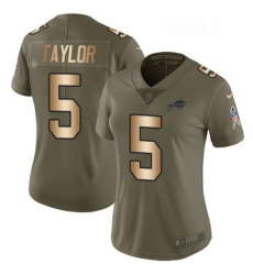 Womens Nike Buffalo Bills 5 Tyrod Taylor Limited OliveGold 2017 Salute to Service NFL Jersey