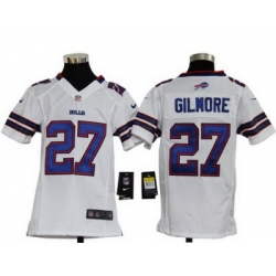 Youth Nike Buffalo Bills 27 Gilmore Game White Jerseys