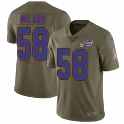 Youth Nike Buffalo Bills #58 Matt Milano Limited Olive 2017 Salute to Service NFL Jersey