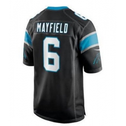 Men Nike Carolina Panthers #6 Baker Mayfield Black Vapor Limited Jersey