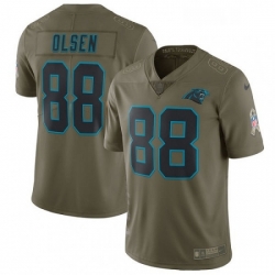 Mens Nike Carolina Panthers 88 Greg Olsen Limited Olive 2017 Salute to Service NFL Jersey