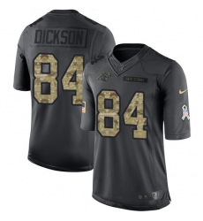 Nike Panthers #84 Ed Dickson Black Mens Stitched NFL Limited 2016 Salute to Service Jersey