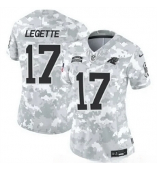 Women Carolina Panthers 17 Xavier Legette 2024 F U S E Arctic Camo Salute To Service Limited Stitched Football Jersey