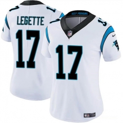 Women Carolina Panthers 17 Xavier Legette White Vapor Stitched Jersey