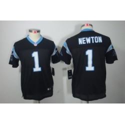 Youth Nike Carolina Panthers #1 Newton Black Color[Youth Limited Jerseys]