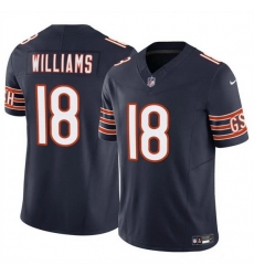 Men Chicago Bears 18 Caleb Williams Navy 2024 Draft F U S E Vapor Stitched Football Jersey