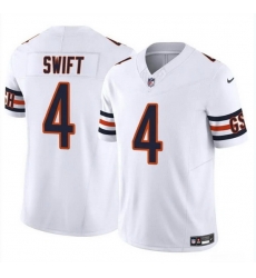 Men Chicago Bears 4 D u2019Andre Swift White 2023 F U S E  Vapor Stitched Football Jersey