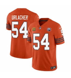 Men Chicago Bears 54 Brian Urlacher Orange 2023 F U S E  With 4 Star C Patch Throwback Limited Stitched Football Jersey