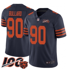 Men Chicago Bears 90 Jonathan Bullard Limited Navy Blue Rush Vapor Untouchable 100th Season Football Jersey