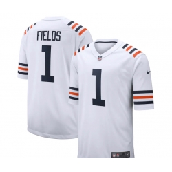 Men Chicago Bears Justin Fields White Rush Men Jersey