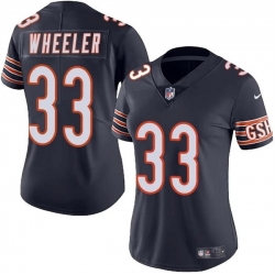 Women Chicago Bears 33 Ian Wheeler Navy 2024 Vapor Stitched Jersey 28Run Small 29