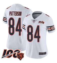 Women Chicago Bears 84 Cordarrelle Patterson White Vapor Untouchable Limited Player 100th Season Football Jersey